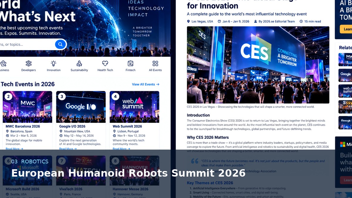 European Humanoid Robots Summit 2026 AI-generated editorial event image