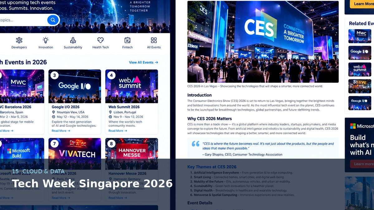 Tech Week Singapore 2026 AI-generated editorial event image