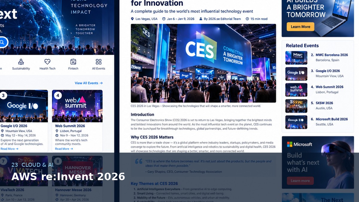 AWS re:Invent 2026 AI-generated editorial event image