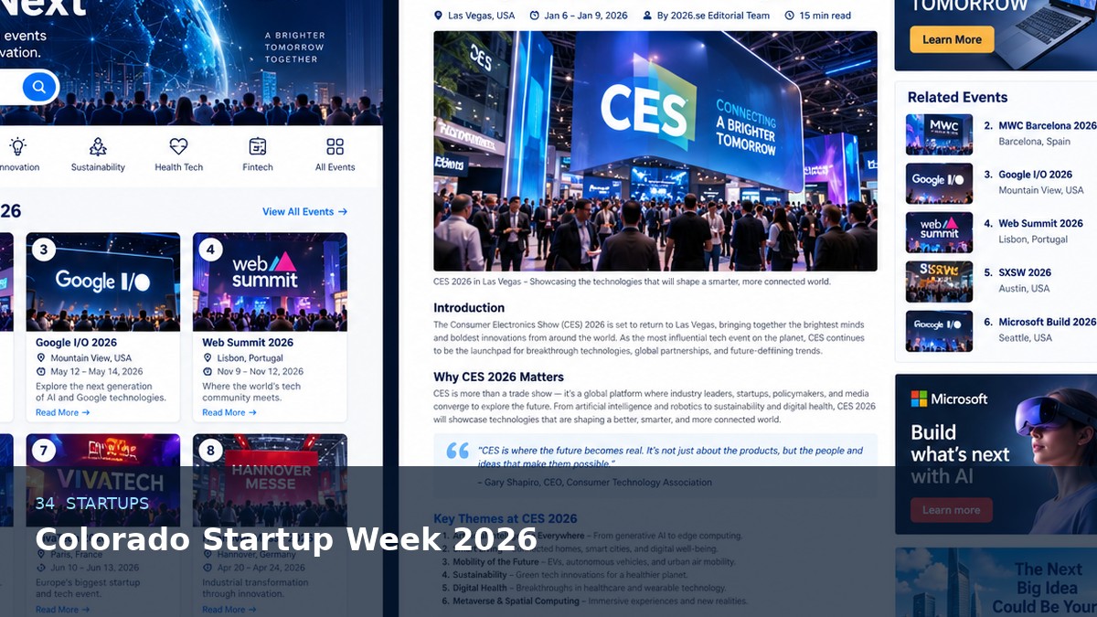 Colorado Startup Week 2026 AI-generated editorial event image