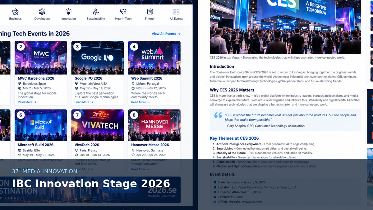 IBC Innovation Stage 2026 AI-generated editorial event image