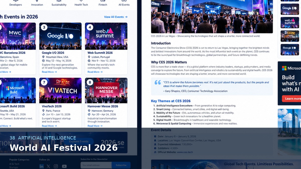 World AI Festival 2026 AI-generated editorial event image
