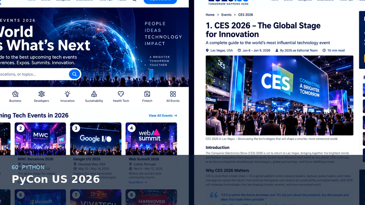 PyCon US 2026 AI-generated editorial event image