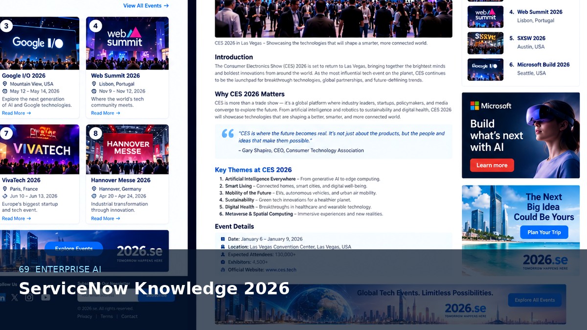 ServiceNow Knowledge 2026 AI-generated editorial event image