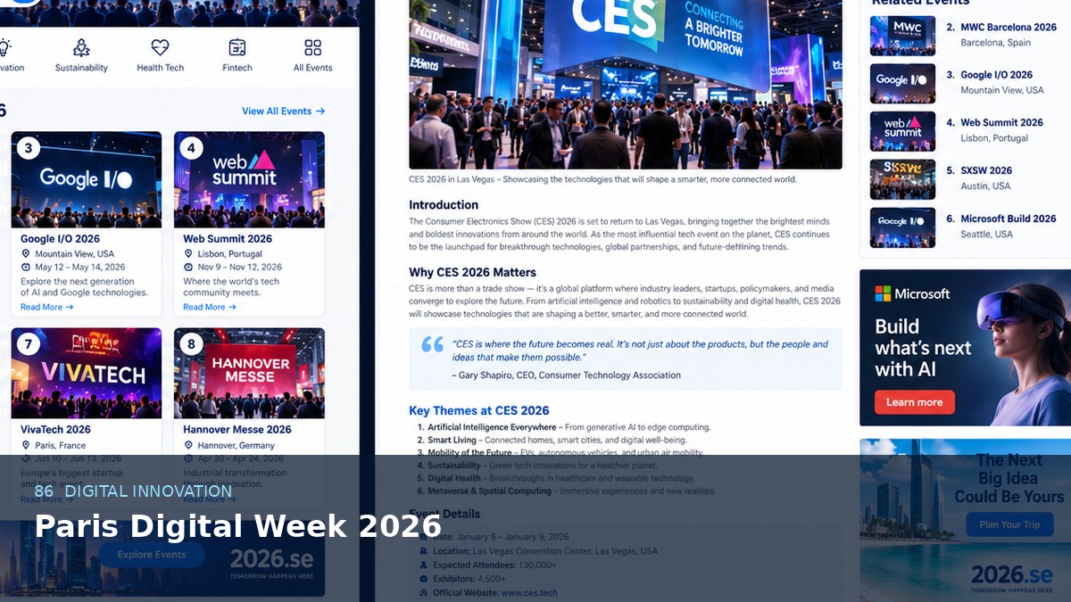 Paris Digital Week 2026 AI-generated editorial event image