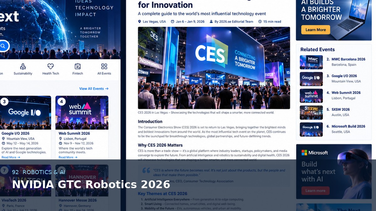 NVIDIA GTC Robotics 2026 AI-generated editorial event image