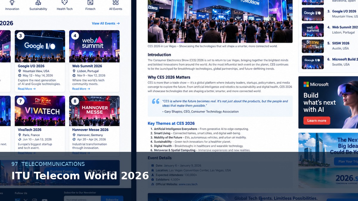 ITU Telecom World 2026 AI-generated editorial event image