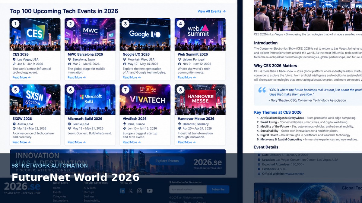 FutureNet World 2026 AI-generated editorial event image